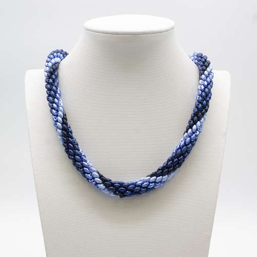 SuperDuo Spiral Jewellery Blue jewelry making kit — DIY set with beads and instructions for creating handmade jewelry