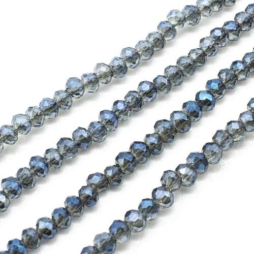 3mm crystal beads electric blue — faceted for jewelry making and beadwork