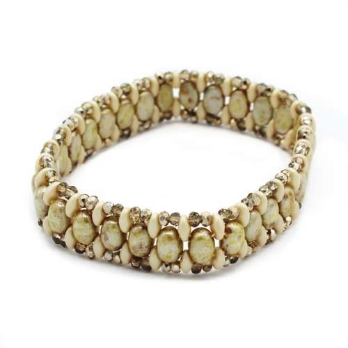 Elastic Samos Bracelet cream bracelet making kit — DIY set with beads and instructions for creating handmade jewelry
