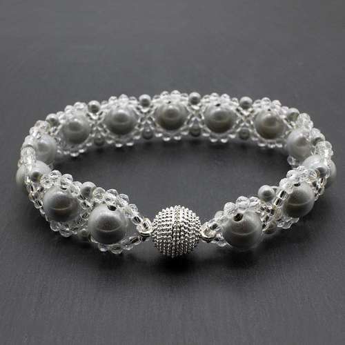 Lucy Miracle Bracelet silver white bracelet making kit — DIY set with beads and instructions for creating handmade jewelry