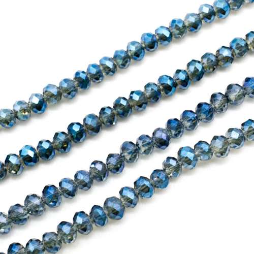 3.5mm crystal beads dark electric blue, pack of 130 — faceted for jewelry making and beadwork