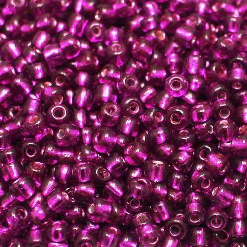 size 6 FGB glass seed beads cerise — 50g pack, ideal for bead weaving, embroidery, and jewelry making