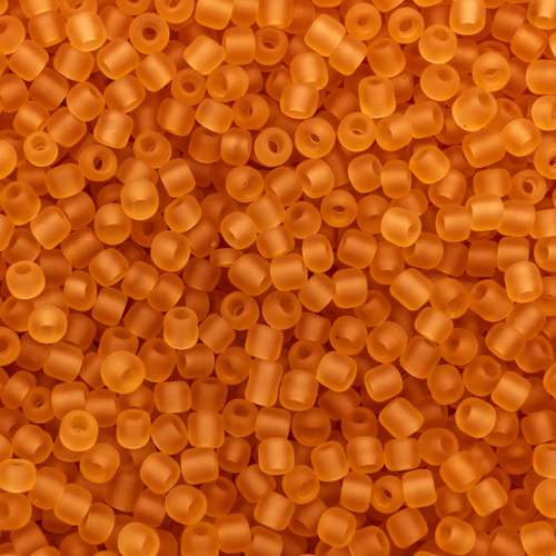 size 8 FGB glass seed beads frosted apricot — 50g pack, ideal for bead weaving, embroidery, and jewelry making