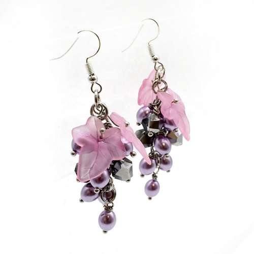 Summer Vine Earrings Lilac make 20 pairs earring making kit — DIY set with beads and instructions for creating handmade jewelry
