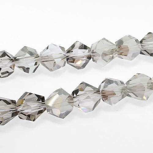 8mm crystal beads silver dust — plated finish, ideal for jewelry making and beadwork