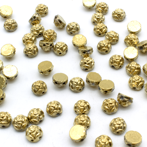 Roseta Cab 6mm 25pcs - Amber Plating