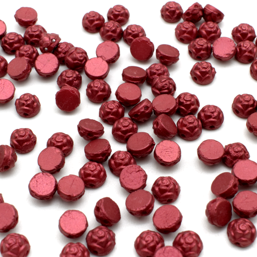 Roseta Cab 6mm 25pcs - Scarlet Red