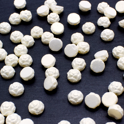 Roseta Cab 6mm 25pcs - White Jasmine