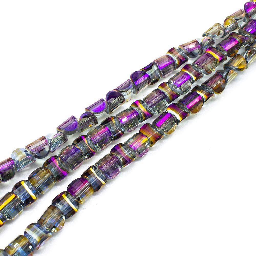 Crystal Saddle Beads 8mm 50pcs Clear Rainbow