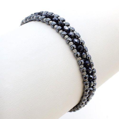 Lara Crystal Bracelets Kit hematite bracelet making kit — DIY set with beads and instructions for creating handmade jewelry