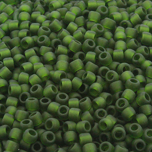 Toho Size 8 Seed Beads 10g - Trans Frost Olivine