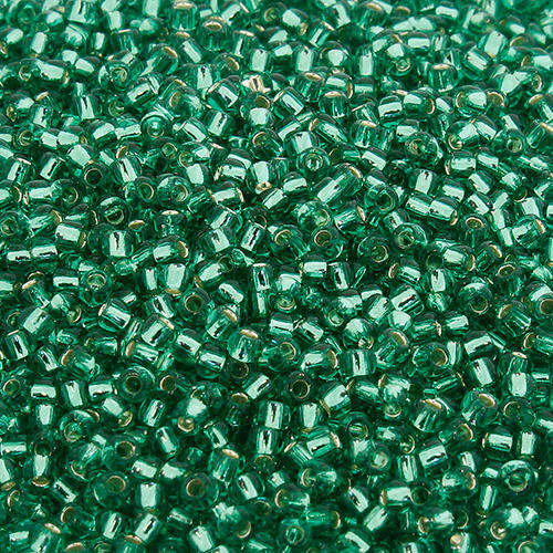 Toho Size 11 Seed Beads 10g - Silver Lined Dark Peridot