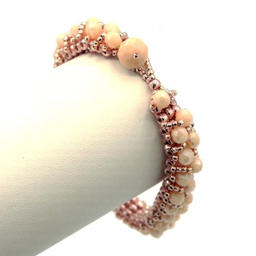 Grace Bracelet Makes 2 nude rose bracelet making kit — DIY set with beads and instructions for creating handmade jewelry