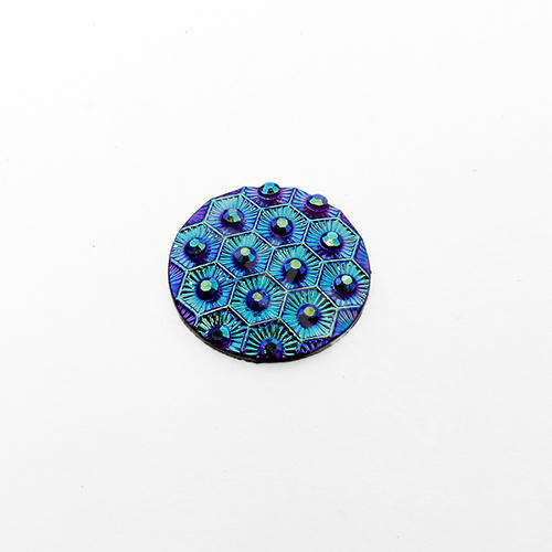 Acrylic Cabochon 20mm Disc - Honeycomb Iris Red