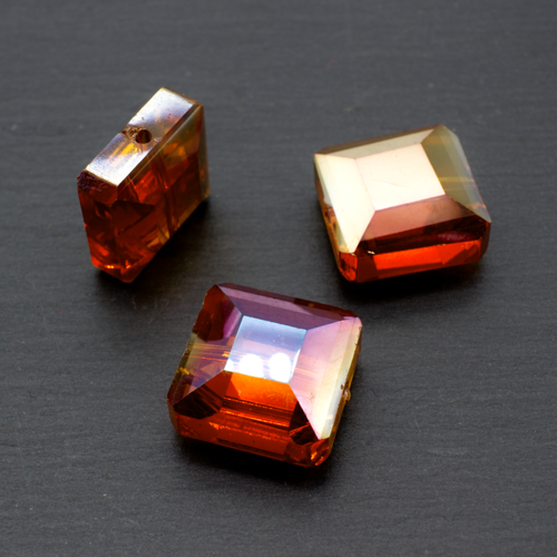 14mm crystal beads orange, pack of 8 — faceted for jewelry making and beadwork