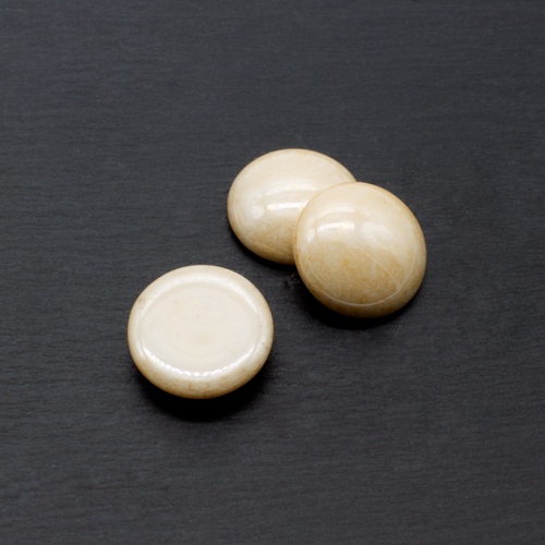 Par Puca Cabochon - 14mm - Opaque Beige Ceramic Look