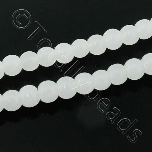 Glass Round 6mm Beads Opal White 100pcs Craft Hobby And Jewellery Supplies Totally Beads 1939