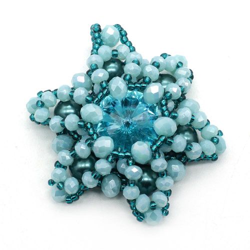 Star Pendant Makes 2 aqua jewelry making kit — DIY set with beads and instructions for creating handmade jewelry