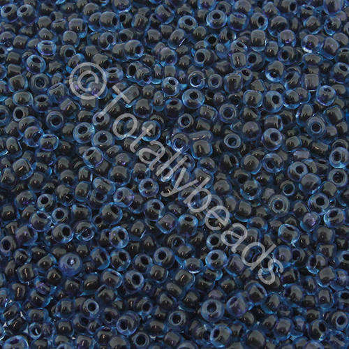 Seed Beads Colour Lined Black Blue - Size 11 100g
