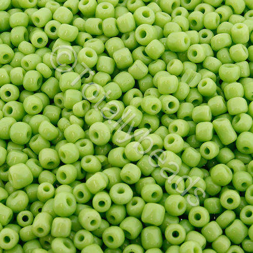 Seed Beads Opaque Light Green - Size 8 100g