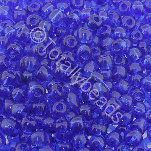 Seed Beads Transparent Dark Blue - Size 6 100g