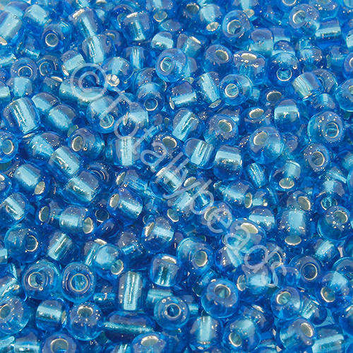 Seed Beads Silver Lined Turquoise - Size 6 100g
