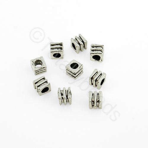 Antique Silver Bead - Cube 3mm 50pcs
