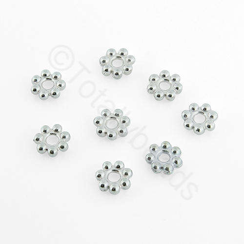 Silver Metal Disc Dasiy 5mm 60pcs