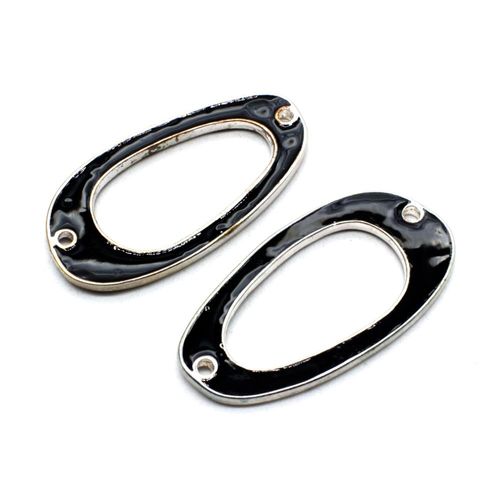 43mm Oval Connector - Black 2pcs