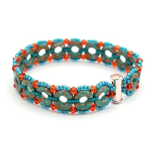 Sybil Arcos Bracelet green bronze bracelet making kit — DIY set with beads and instructions for creating handmade jewelry