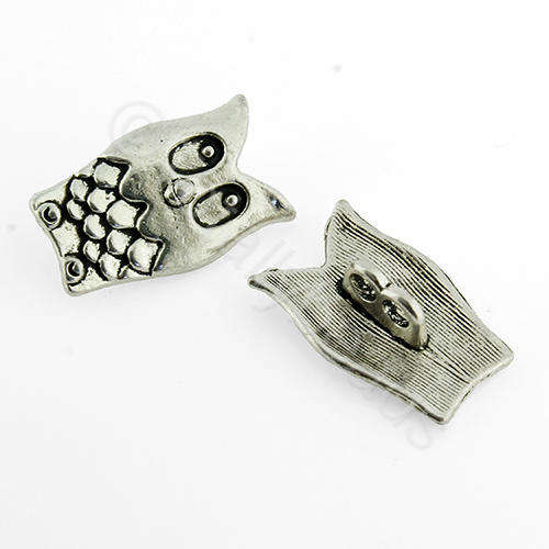 Antique Silver Metal Connector Owl 25mm 3pcs