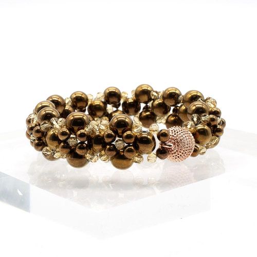 Hematite Hugs & Kisses Bracelet bronze bracelet making kit — DIY set with beads and instructions for creating handmade jewelry