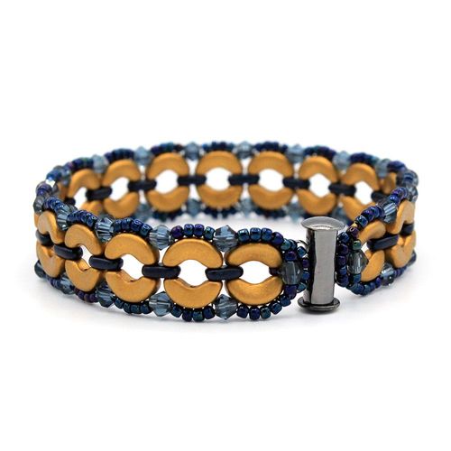 Sybil Arcos Bracelet sapphire bronze bracelet making kit — DIY set with beads and instructions for creating handmade jewelry