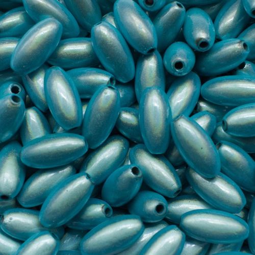 12mm Miracle acrylic round beads 6x12mm rice aqua 30pcs — pack of 30, reflective 3D-effect beads ideal for jewelry making, crafts, and de…