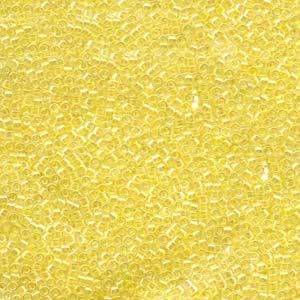 size 11 Miyuki Delica seed beads lined pale yellow db053 5g — 5g pack, premium Japanese cylinder beads perfect for bead weaving, embroide…