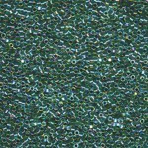 size 11 Miyuki Delica seed beads lined lime ab db060 5g — 5g pack, premium Japanese cylinder beads perfect for bead weaving, embroidery,…