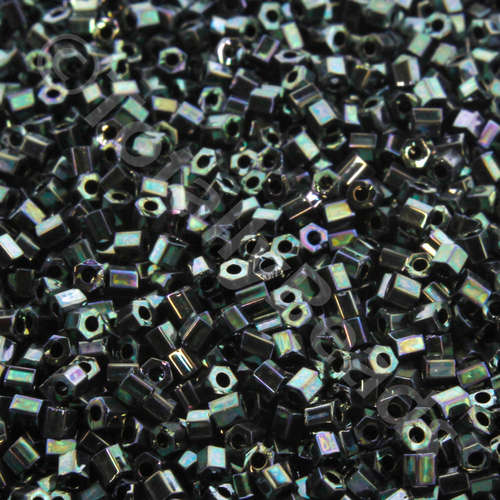 Toho Size 11 Hex Seed Beads 10g - Metallic Moss