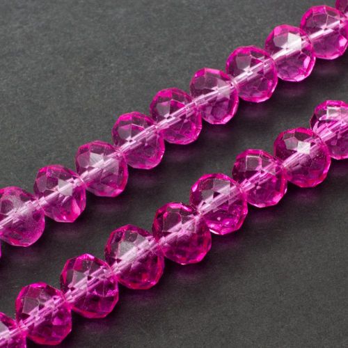 10mm crystal beads hot pink, pack of 30 — faceted for jewelry making and beadwork