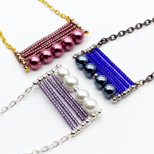 Abacus Necklace Kit 3 Colour Bundle Makes 6 necklace making kit — DIY set with beads and instructions for creating handmade jewelry