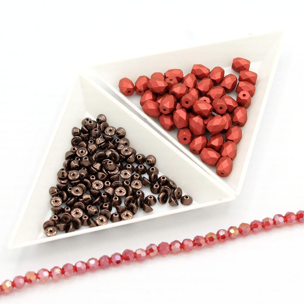 Baros Par Puca Bracelet dark red bronze bracelet making kit — DIY set with beads and instructions for creating handmade jewelry