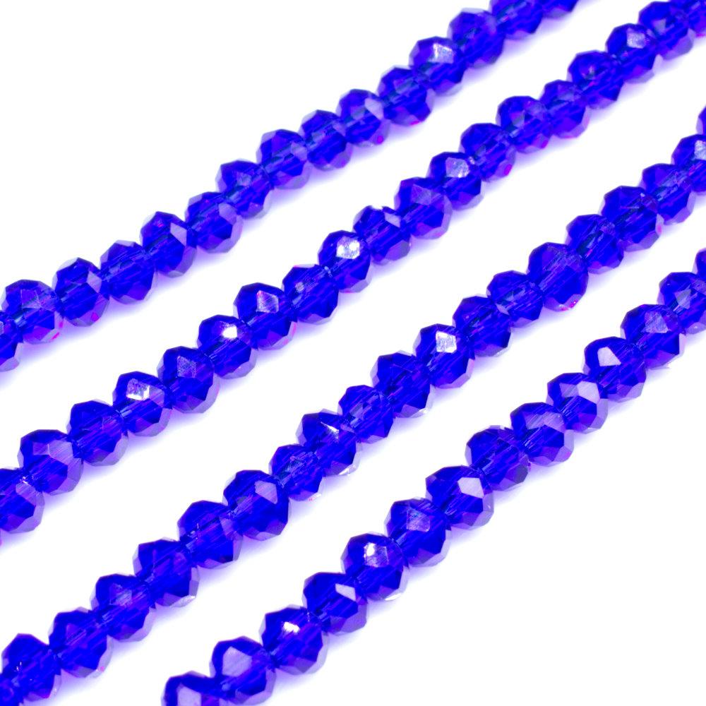 3.5mm crystal beads royal blue, pack of 150 — faceted for jewelry making and beadwork