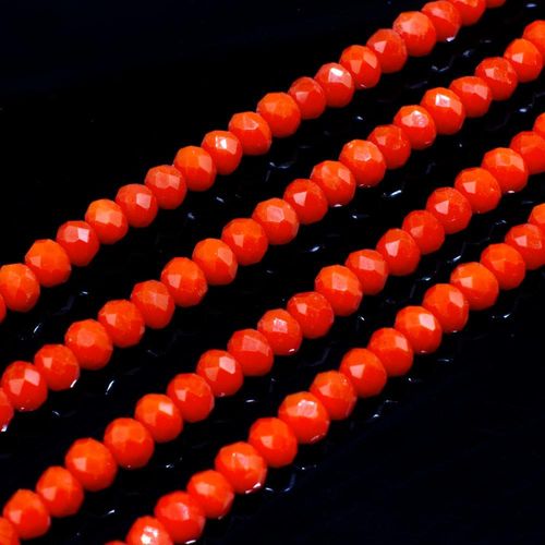 3.5mm crystal beads opaque dk orange, pack of 150 — faceted for jewelry making and beadwork