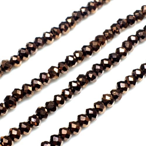 3.5mm crystal beads bronze plate, pack of 130 — faceted for jewelry making and beadwork