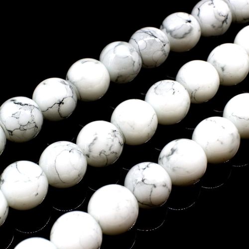 Marble Glass Beads Round 8mm - Grey