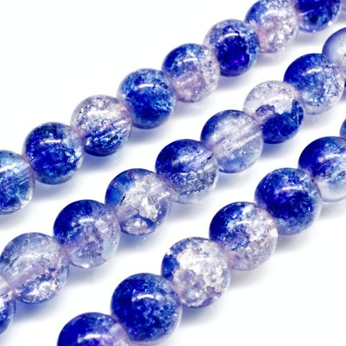 Crackle Beads Round 8mm Clear Blue 50pcs for jewellery making