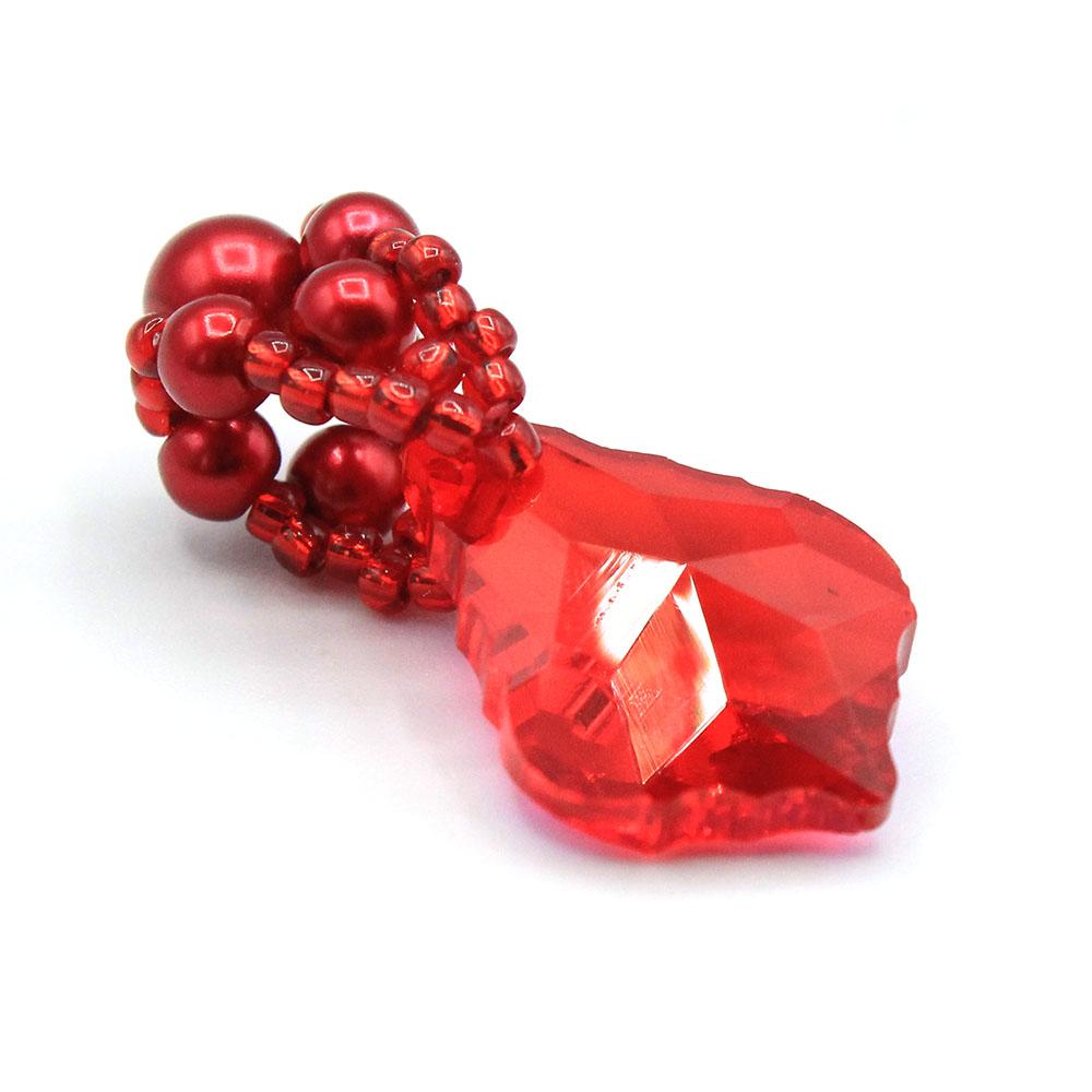 Elsie Baroque Pendant Bail Kit red ruby jewelry making kit — DIY set with beads and instructions for creating handmade jewelry