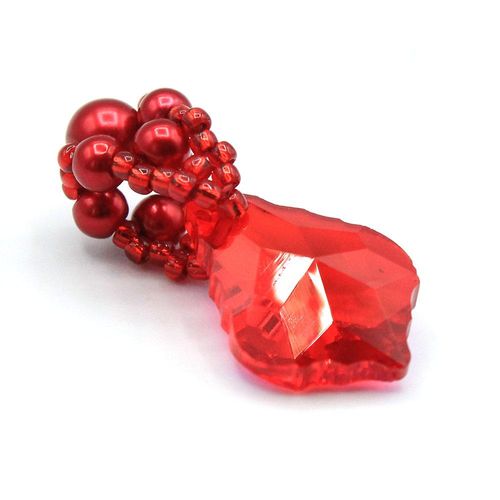 Elsie Baroque Pendant Bail Kit red ruby jewelry making kit — DIY set with beads and instructions for creating handmade jewelry