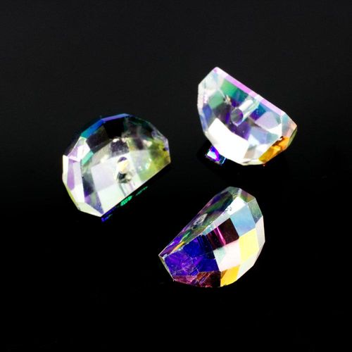 11mm crystal beads crystal ab, pack of 2 — AB finish, faceted for jewelry making and beadwork