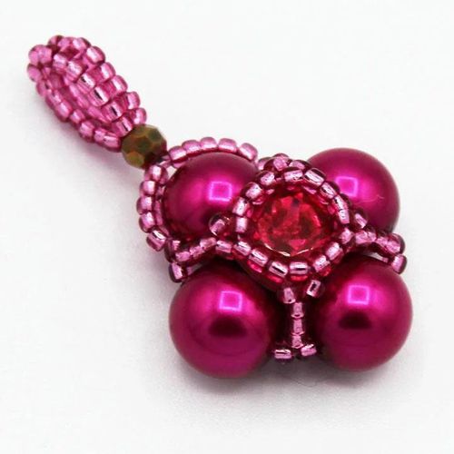 Cassandra Pendant magenta jewelry making kit — DIY set with beads and instructions for creating handmade jewelry