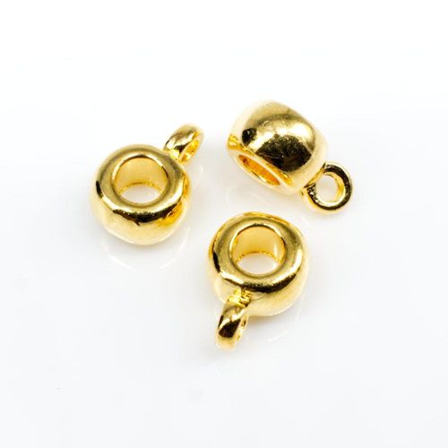 Gold Hanger Beads 4mm Cylinder 20pcs for jewellery making